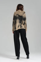  TW3 Pullover in kastiger Form, aus Baumwolle, 1047, Beige, Ausgefallen, mit Kapuze