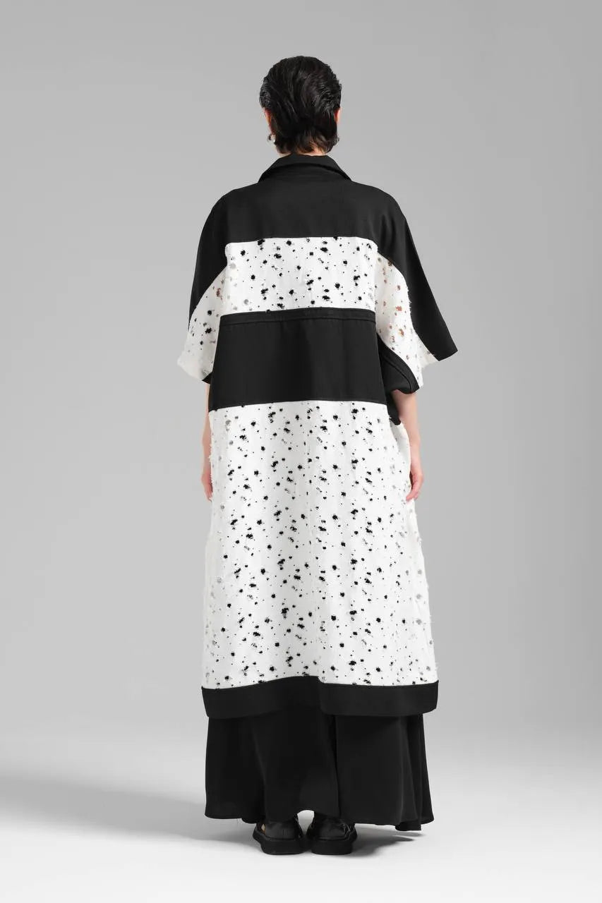  TW3 Weste in gerader Form, aus Baumwolle, 1168, Schwarz, Ausgefallen, Oversize