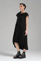  Ballonkleid von TW3 aus Polyamid, 1195, Schwarz, Schick, Modern, Ausgefallen