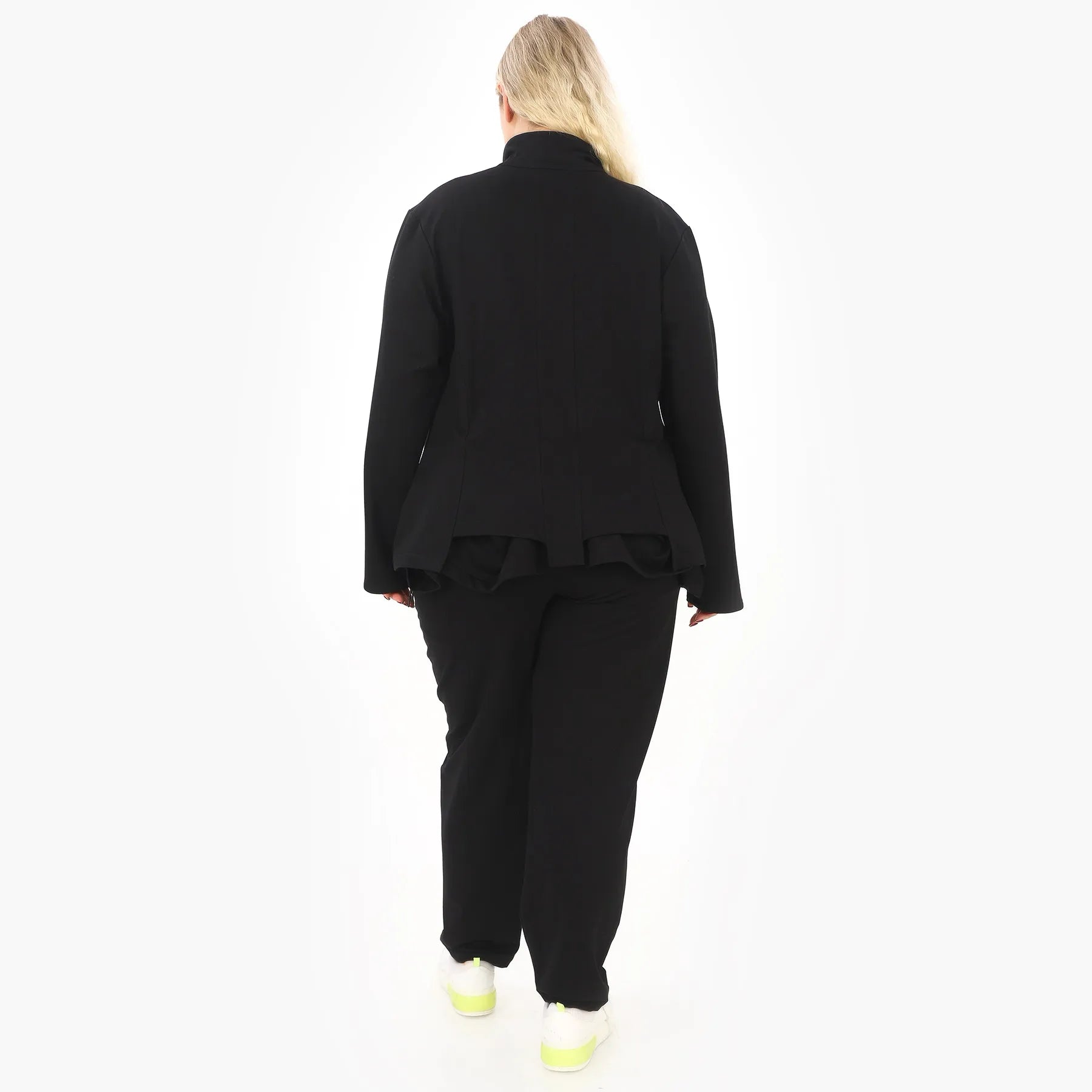  A-Form Jacke von Zedd Plus aus Viskose, 25092, Schwarz, Schick, Modern, Bequem, Schick