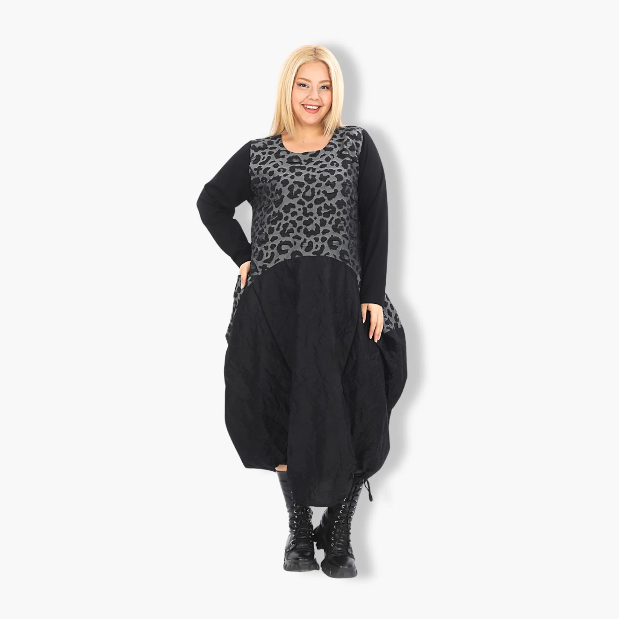  Ballonkleid von Zedd Plus aus Polyamid, 24649, Grau, Schick, Modern, Bequem