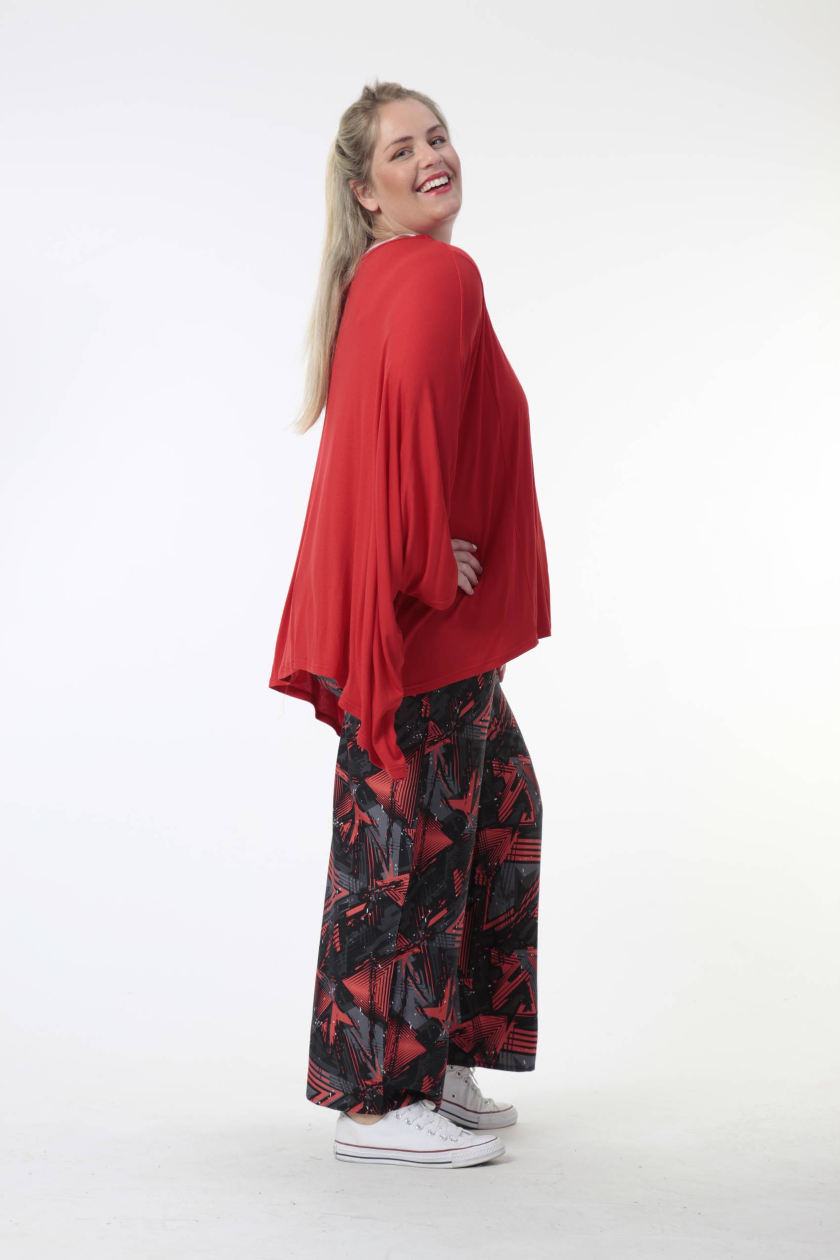  Bigshirt von AKH Fashion aus Viskose in gerader Form, 0691.06680, Rot, Unifarben, Ausgefallen