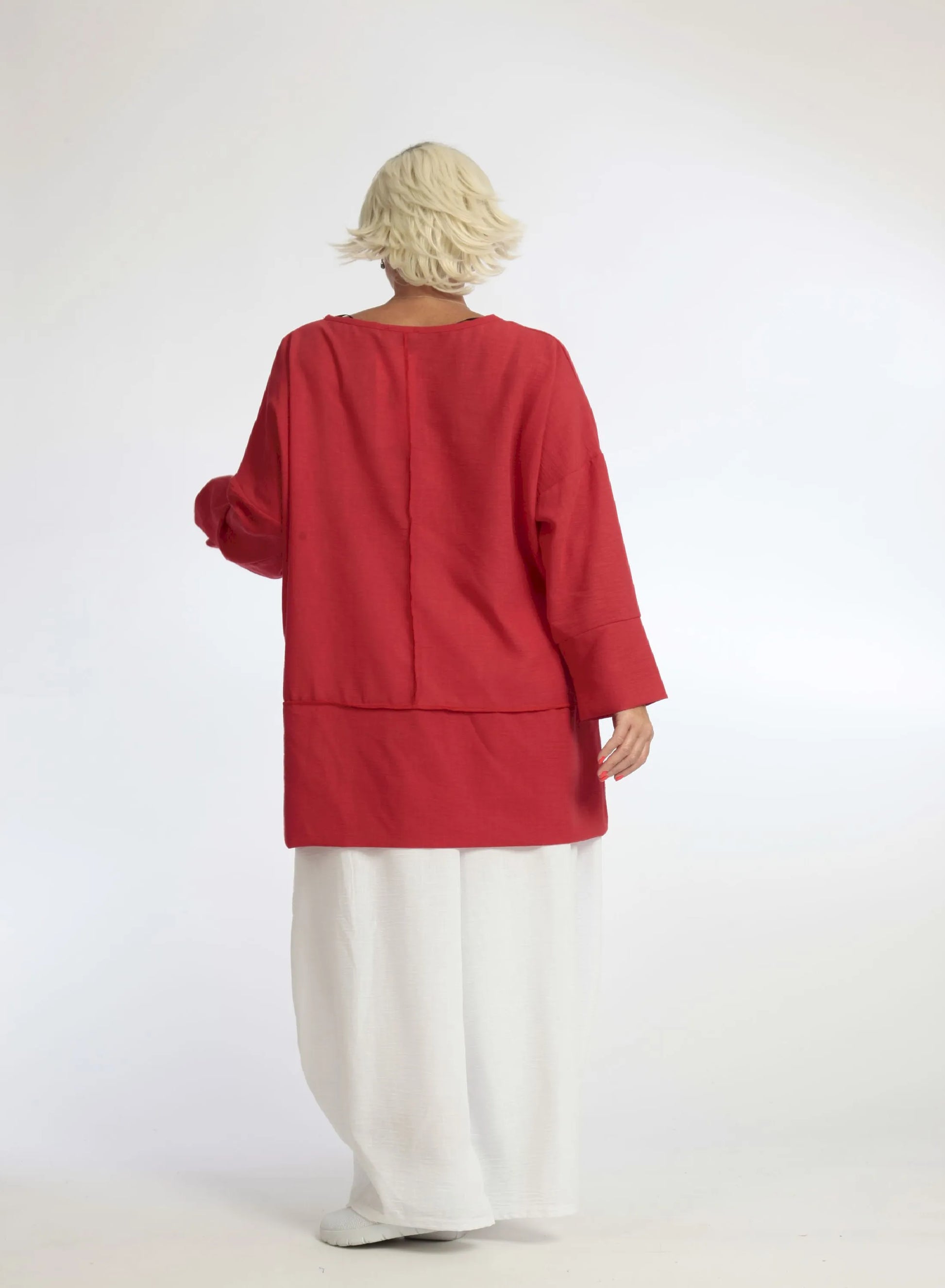  Bigshirt von AKH Fashion aus Viskose in gerader Form, 1060.06839, Rot, Unifarben, Ausgefallen