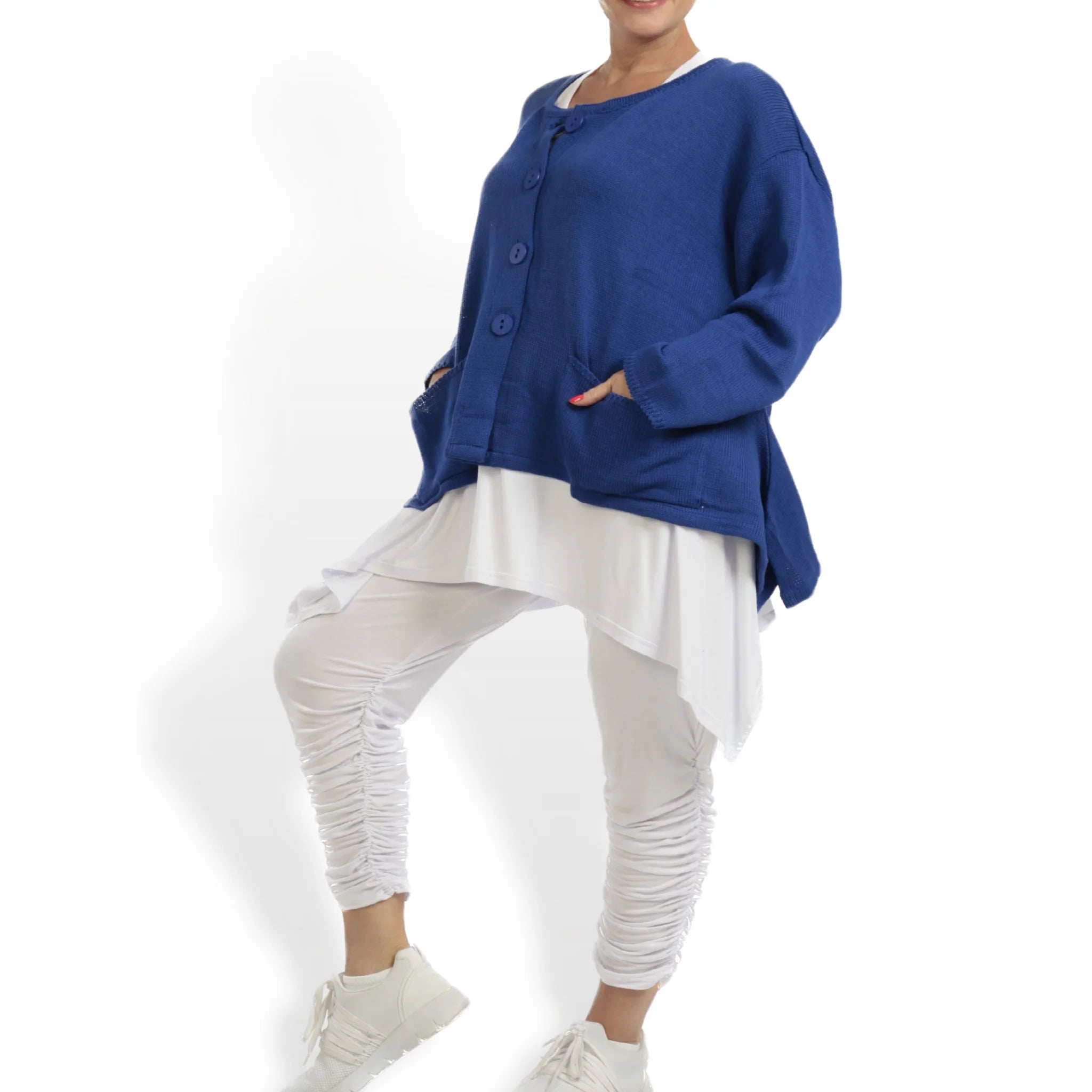  A-Form Jacke von AKH Fashion aus Baumwolle, 1110.00118, Royal Blau, Schick, Modern, Bequem