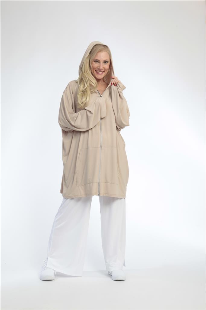  Jacke von AKH Fashion aus Materialmix in gerader Form, 0792.06707, Beige, Schick, Modern