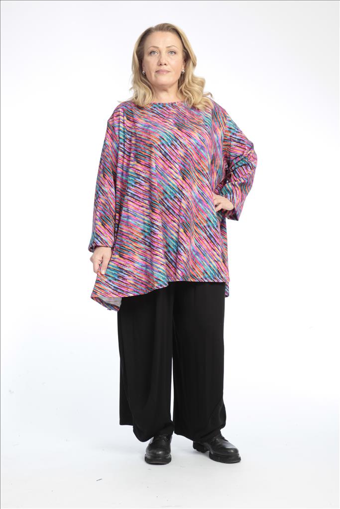  A-Form Bigshirt von AKH Fashion aus Baumwolle, 0768.00593, Multicolor, Streifen, Schick