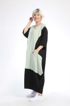  Ballonkleid von AKH Fashion aus Baumwolle, 0848.01923, Schwarz-Hellgrün, Punkte, Schick
