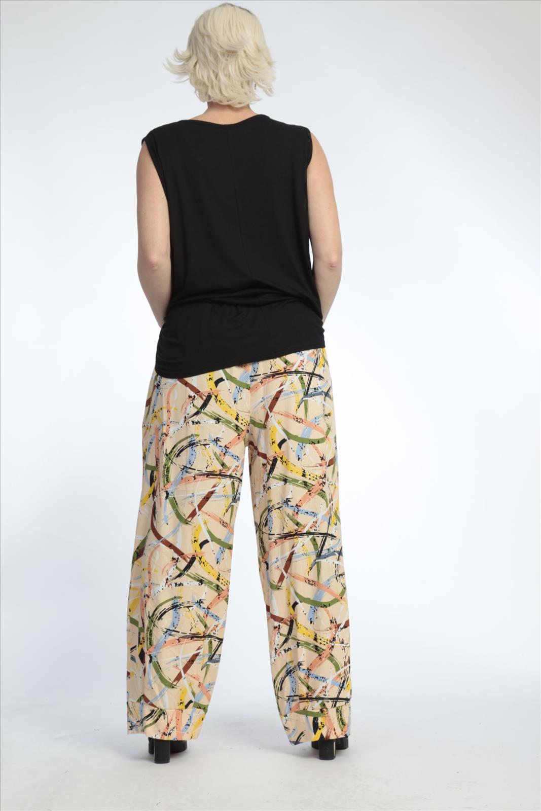 Hose von AKH Fashion aus Viskose in gerader Form, ausgefallene Lagenlook Mode