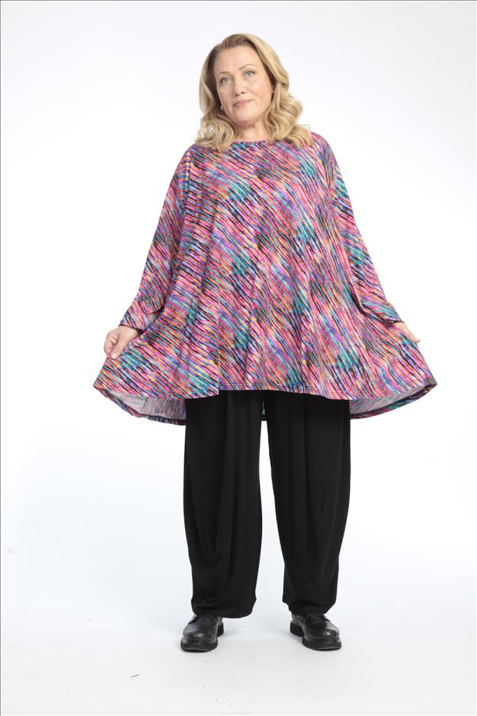  A-Form Bigshirt von AKH Fashion aus Baumwolle, 0768.00593, Multicolor, Streifen, Schick