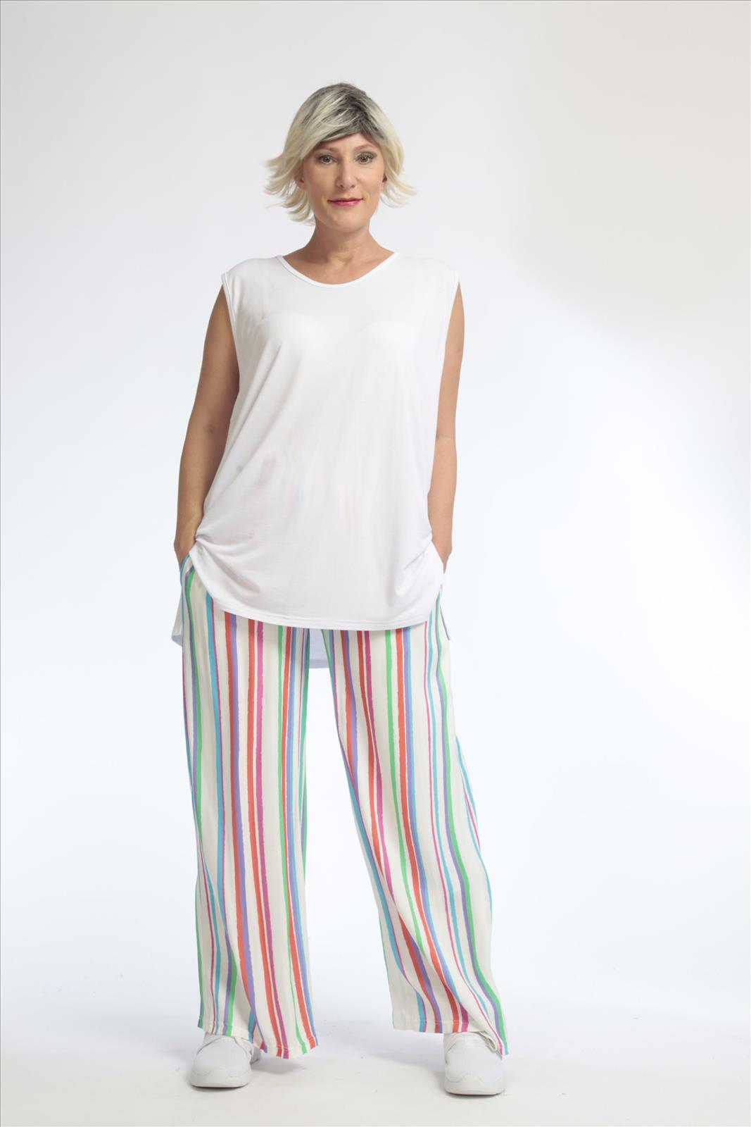  AKH Fashion Hose in gerader Form, aus Viskose, 1029.01529, Multicolor, Streifen, Schick