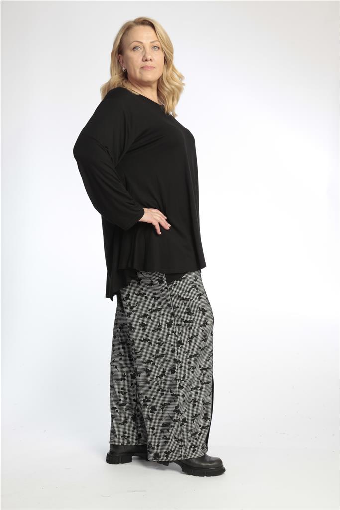  AKH Fashion Hose in gerader Form, aus Viskose, 0755.06741, Schwarz-Weiß, Kariert, Schick