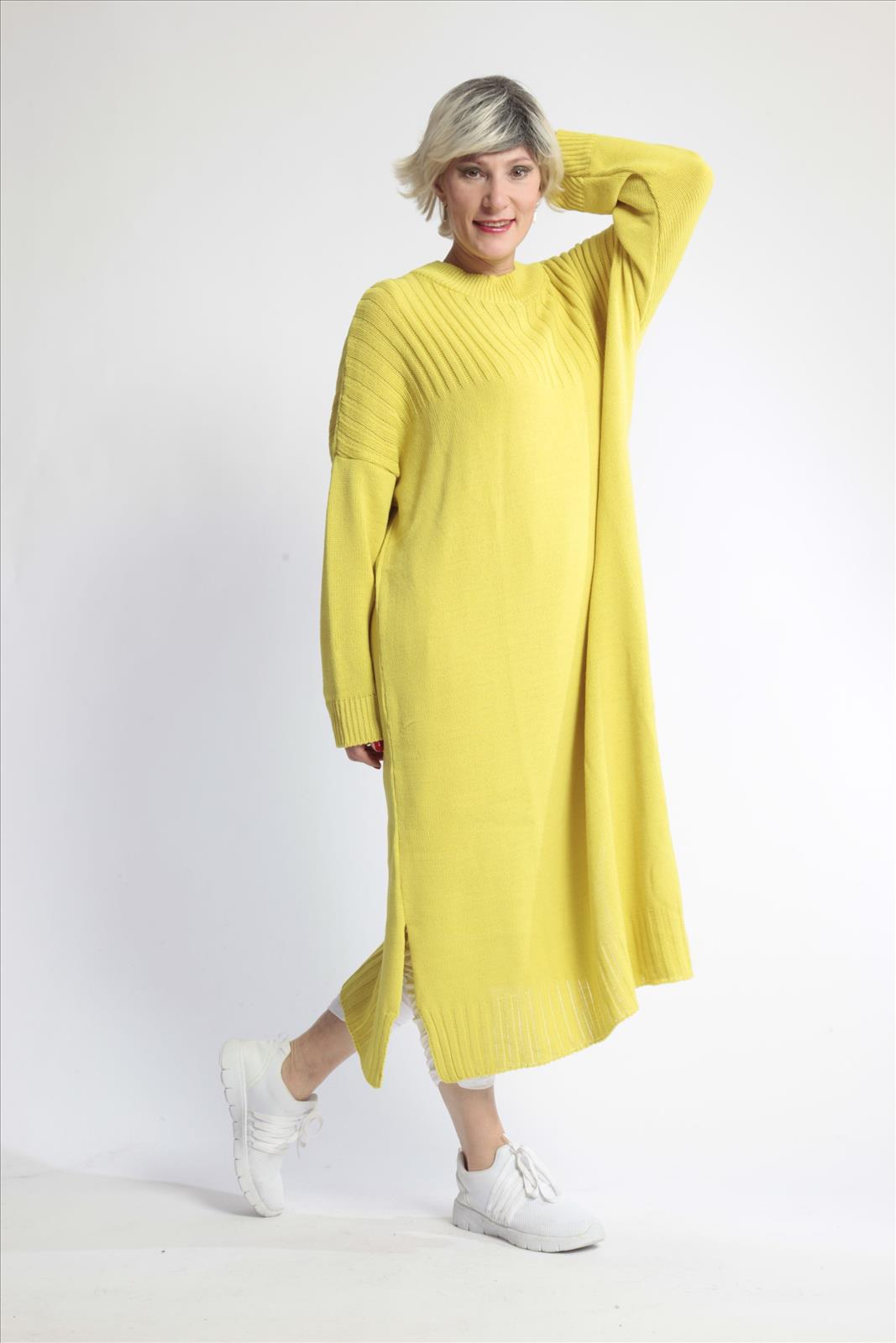  AKH Fashion Kleid in gerader Form, aus Materialmix, 1012.02219, Kiwi, Schick, Modern