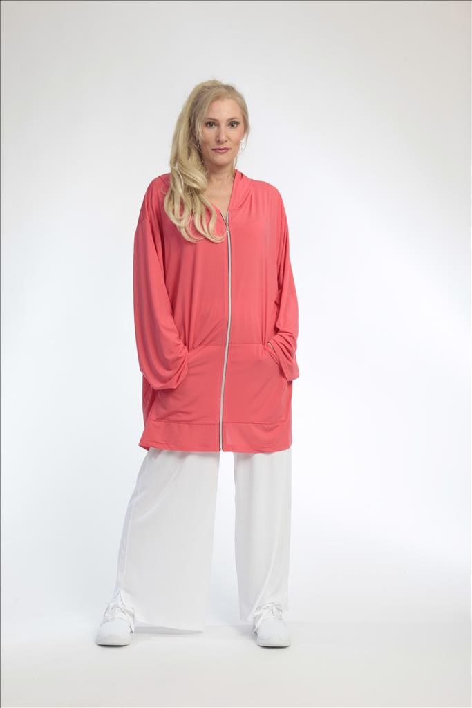  AKH Fashion Jacke in gerader Form, aus Materialmix, 0792.06707, Hummer, Schick, Modern