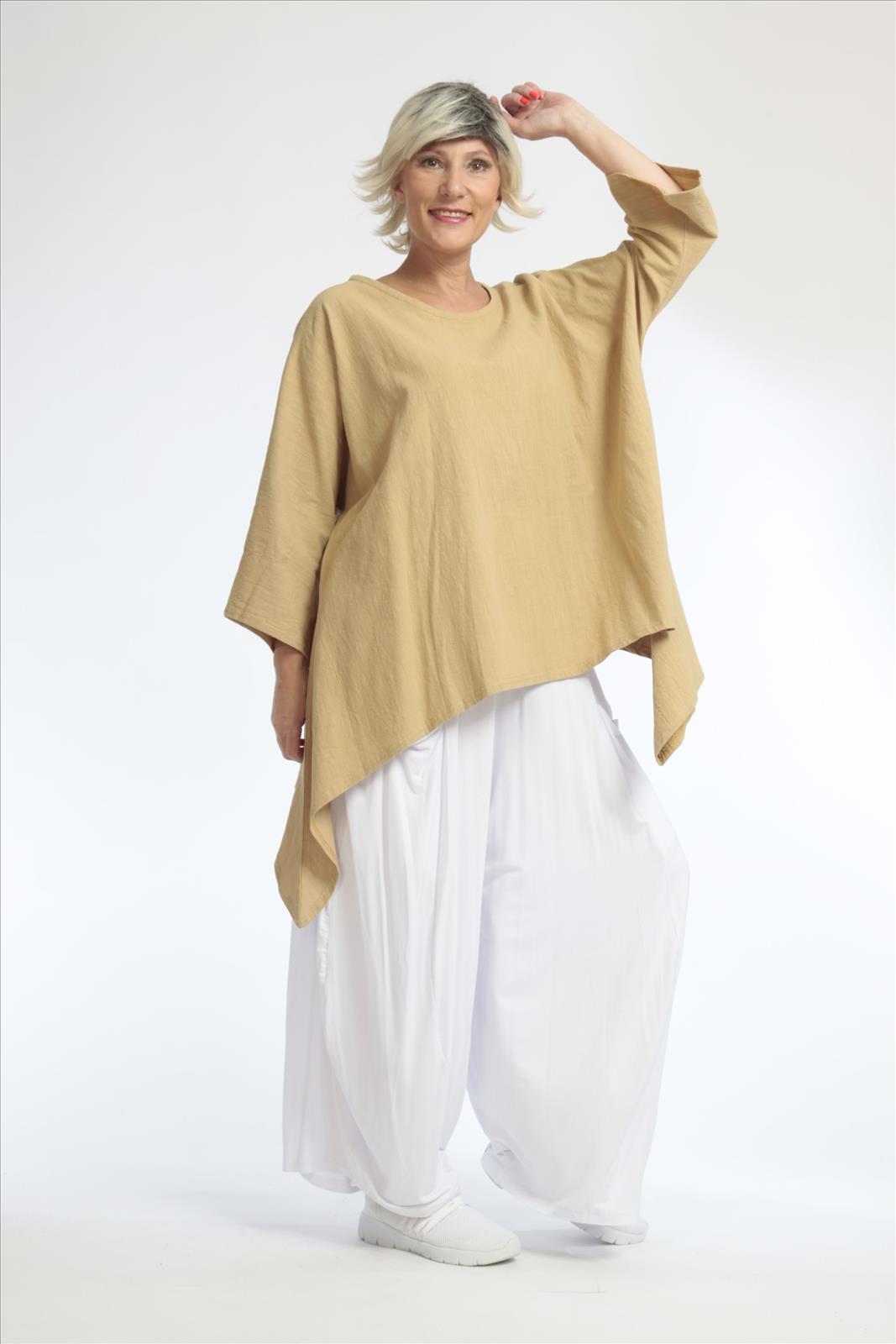  A-Form Bigshirt von AKH Fashion aus Baumwolle, 1033.06588, Beige, Unifarben, Schick, Modern