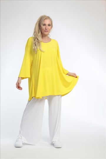  Bigshirt von AKH Fashion aus Materialmix in Glocken-Form, 0792.08971, Gelb, Schick, Modern