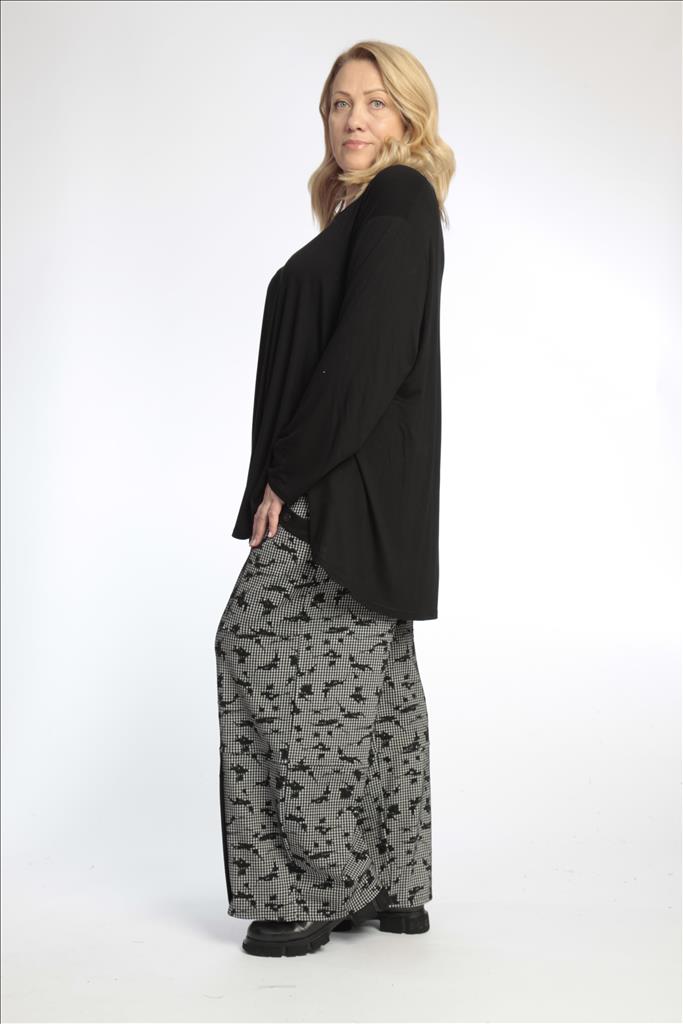  AKH Fashion Hose in gerader Form, aus Viskose, 0755.06741, Schwarz-Weiß, Kariert, Schick