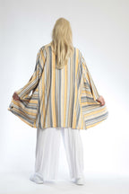  A-Form Bigshirt von AKH Fashion aus Viskose, 0805.00593, Gelb, Streifen, Schick, Modern