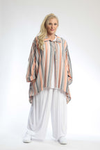  AKH Fashion Jacke in Vokuhila-Form, aus Viskose, 0805.06317, Orange, Streifen, Schick