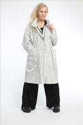  AKH Fashion Jacke in gerader Form, aus Viskose, 0791.06693, Weiß-Schwarz, Streifen