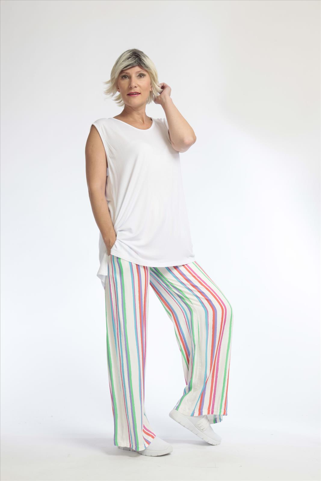  AKH Fashion Hose in gerader Form, aus Viskose, 1029.01529, Multicolor, Streifen, Schick