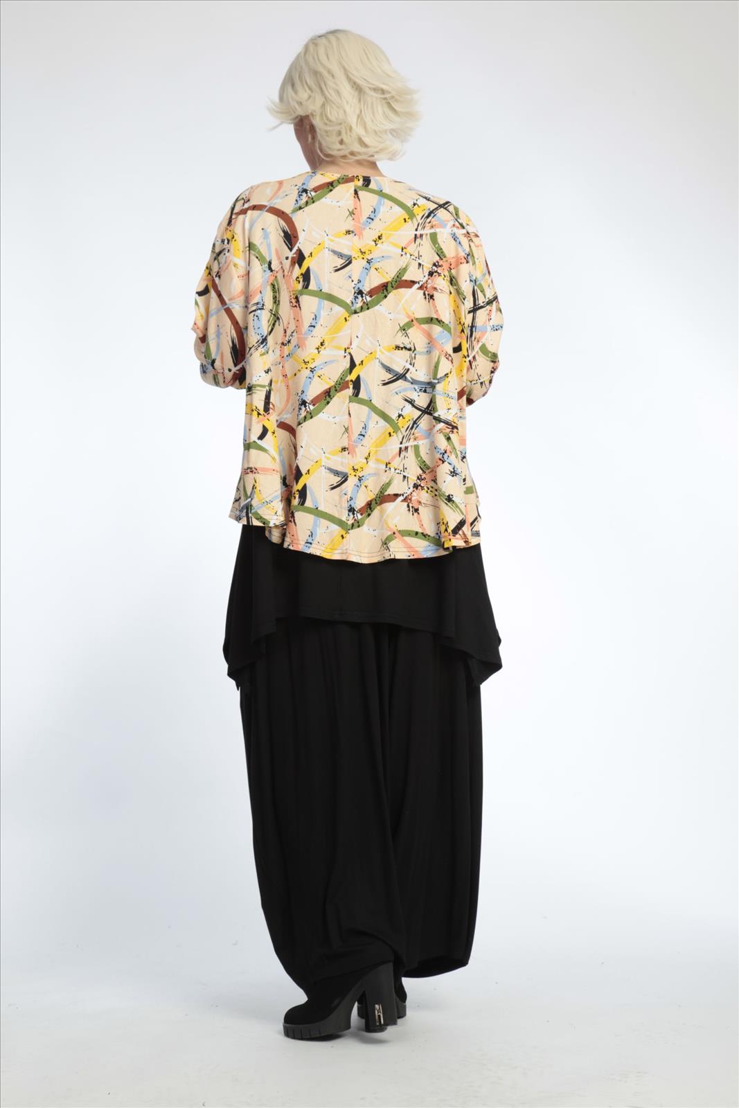  AKH Fashion Jacke in gerundeter Form, aus Viskose, 0820.00130, Apricot-Multi, Streifen