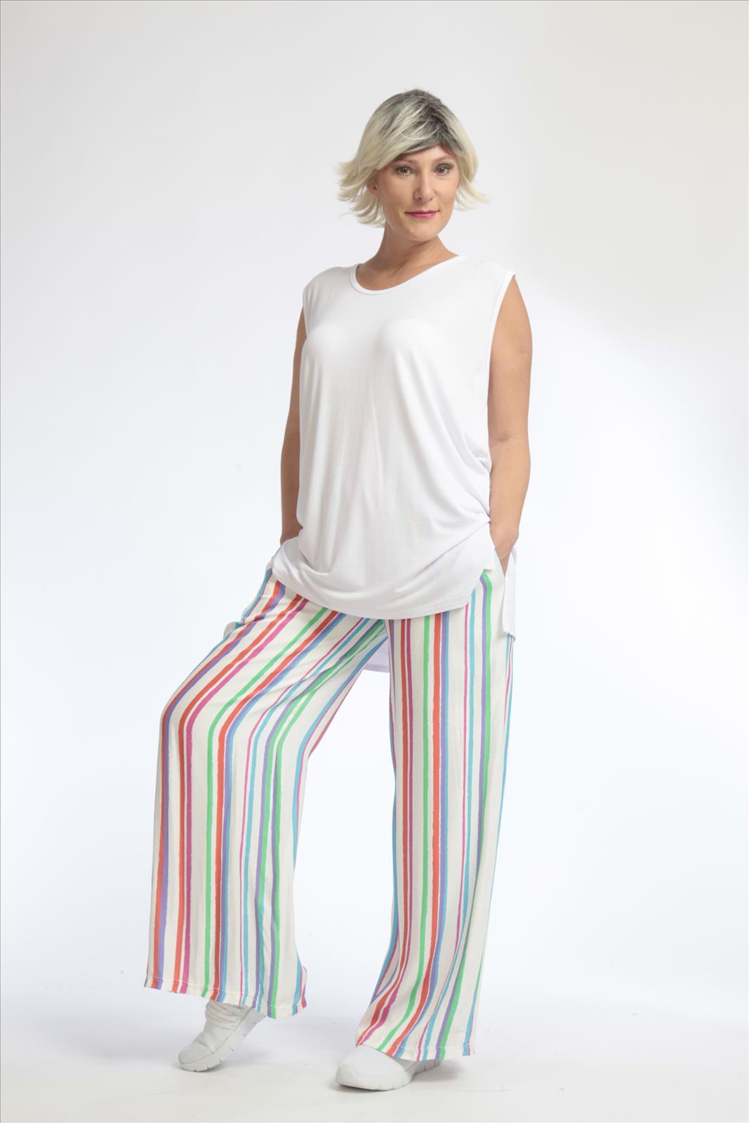  AKH Fashion Hose in gerader Form, aus Viskose, 1029.01529, Multicolor, Streifen, Schick