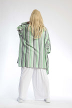  AKH Fashion Jacke in Vokuhila-Form, aus Viskose, 0805.06317, Kiwi, Streifen, Schick