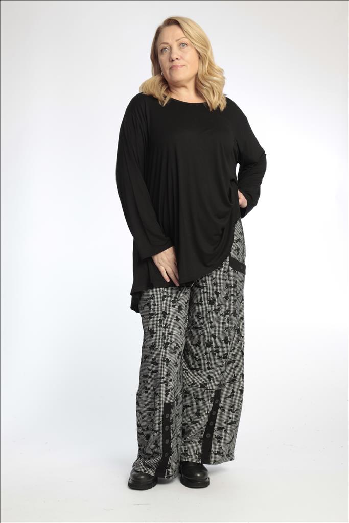  AKH Fashion Hose in gerader Form, aus Viskose, 0755.06741, Schwarz-Weiß, Kariert, Schick