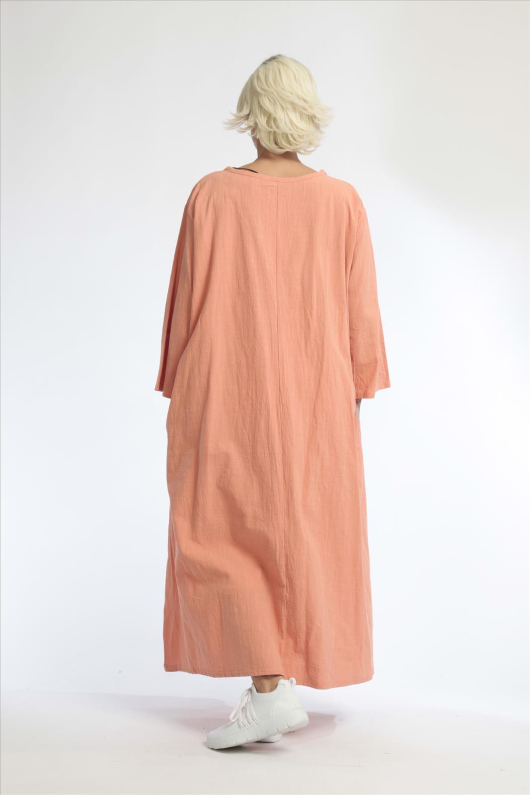  Ballonkleid von AKH Fashion aus Baumwolle, 1033.06790, Apricot, Unifarben, Schick, Modern