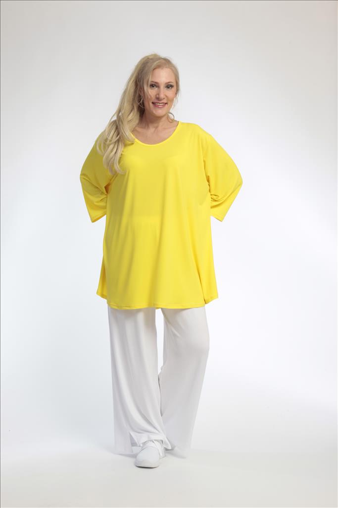  Bigshirt von AKH Fashion aus Materialmix in Glocken-Form, 0792.08971, Gelb, Schick, Modern