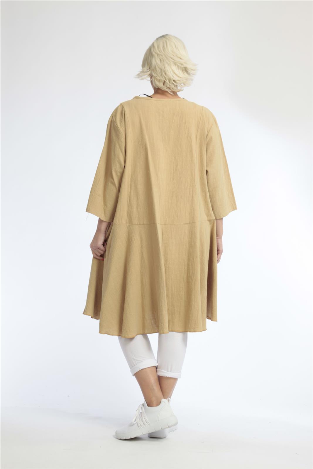  AKH Fashion Jacke in Glocken-Form, aus Baumwolle, 1033.06563, Beige, Schick, Modern