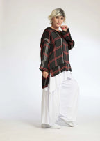  AKH Fashion Shirt in gerader Form, aus Polyester, 1073.06839, Schwarz-Rot, Kariert