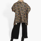  A-Form Jacke von AKH Fashion aus Viskose, 0836.06749, Schwarz-Multi, Blumen, Schick