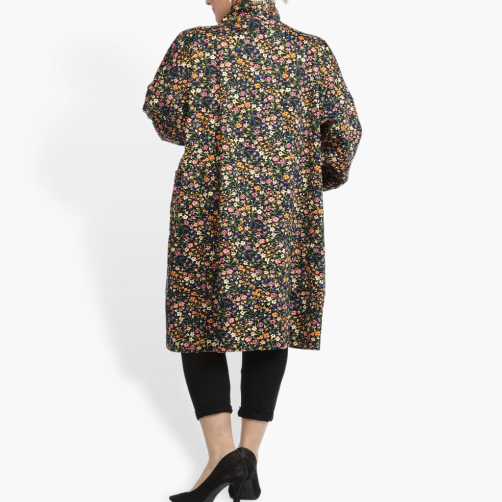  AKH Fashion Mantel in gerader Form, aus Viskose, 0836.06693, Schwarz-Multi, Blumen
