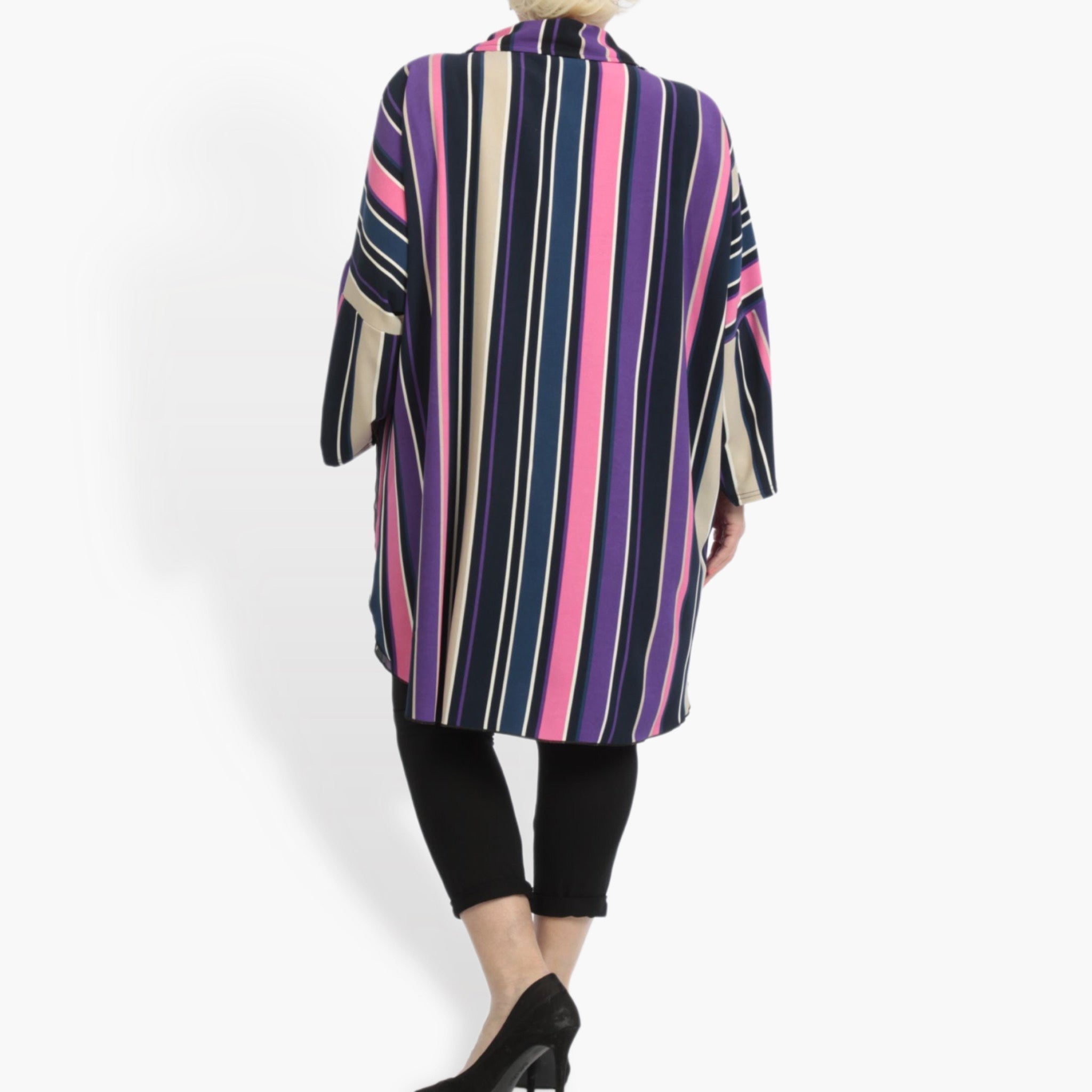  AKH Fashion Jacke in gerundeter Form, aus Materialmix, 0839.06782, Pink-Lila-Multi