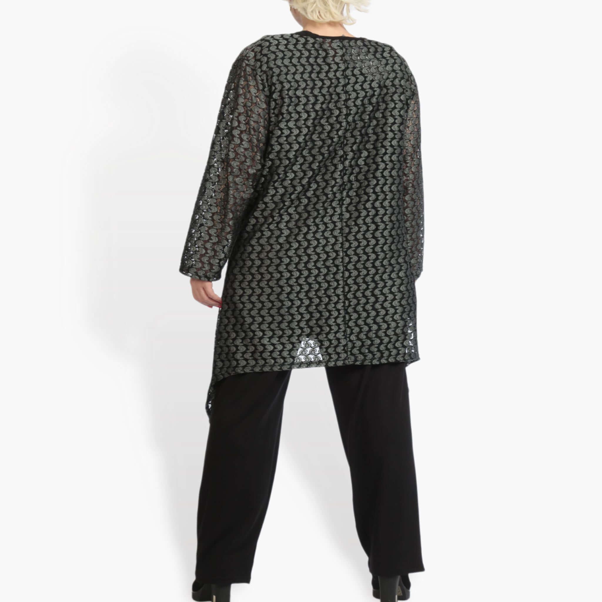  A-Form Shirt von AKH Fashion aus Viskose, 0879.06652, Schwarz-Grün, Schick, Modern, Bequem