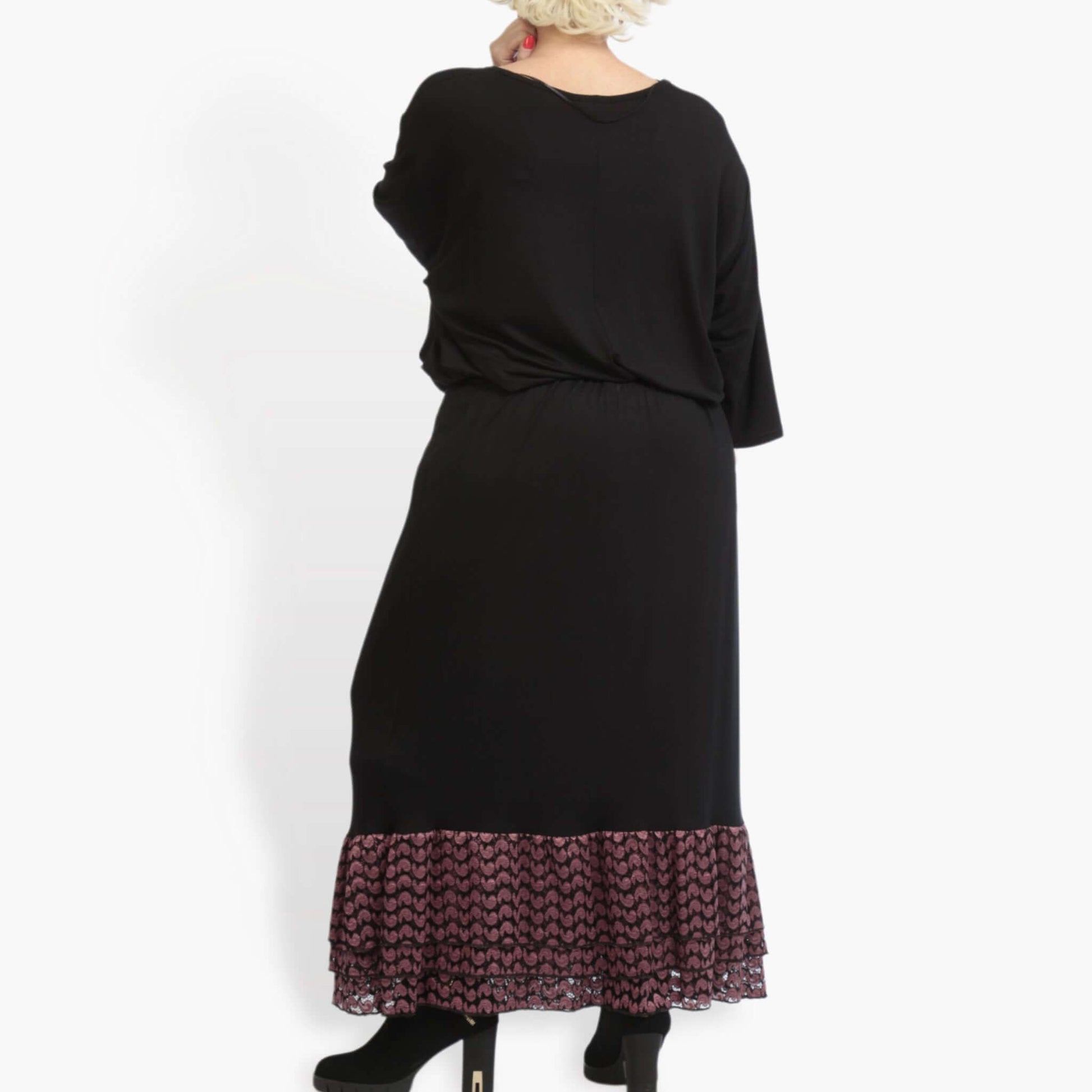  AKH Fashion Rock in gerader Form, aus Viskose, 0879.06604, Schwarz-Aubergine, Schick