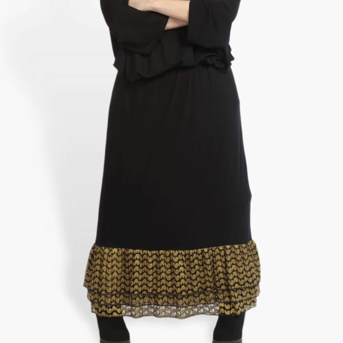  AKH Fashion Rock in gerader Form, aus Viskose, 0879.06604, Schwarz-Gelb, Schick, Modern