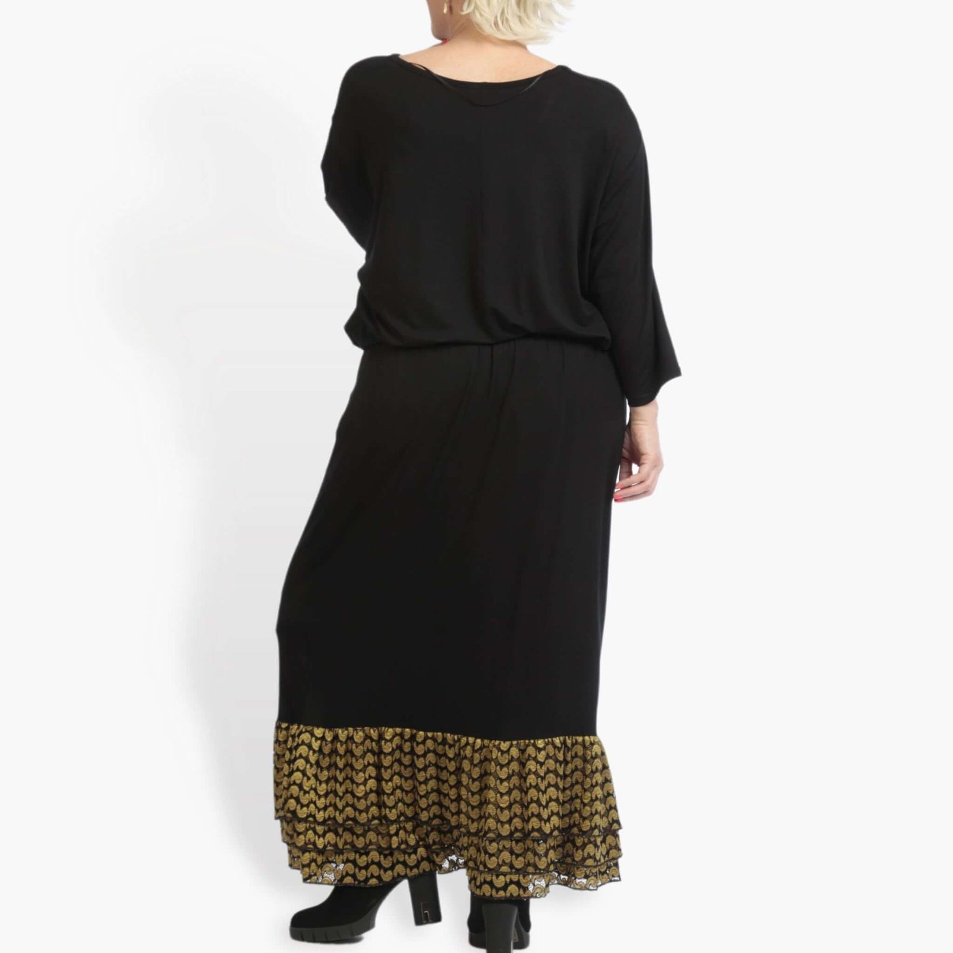  AKH Fashion Rock in gerader Form, aus Viskose, 0879.06604, Schwarz-Gelb, Schick, Modern