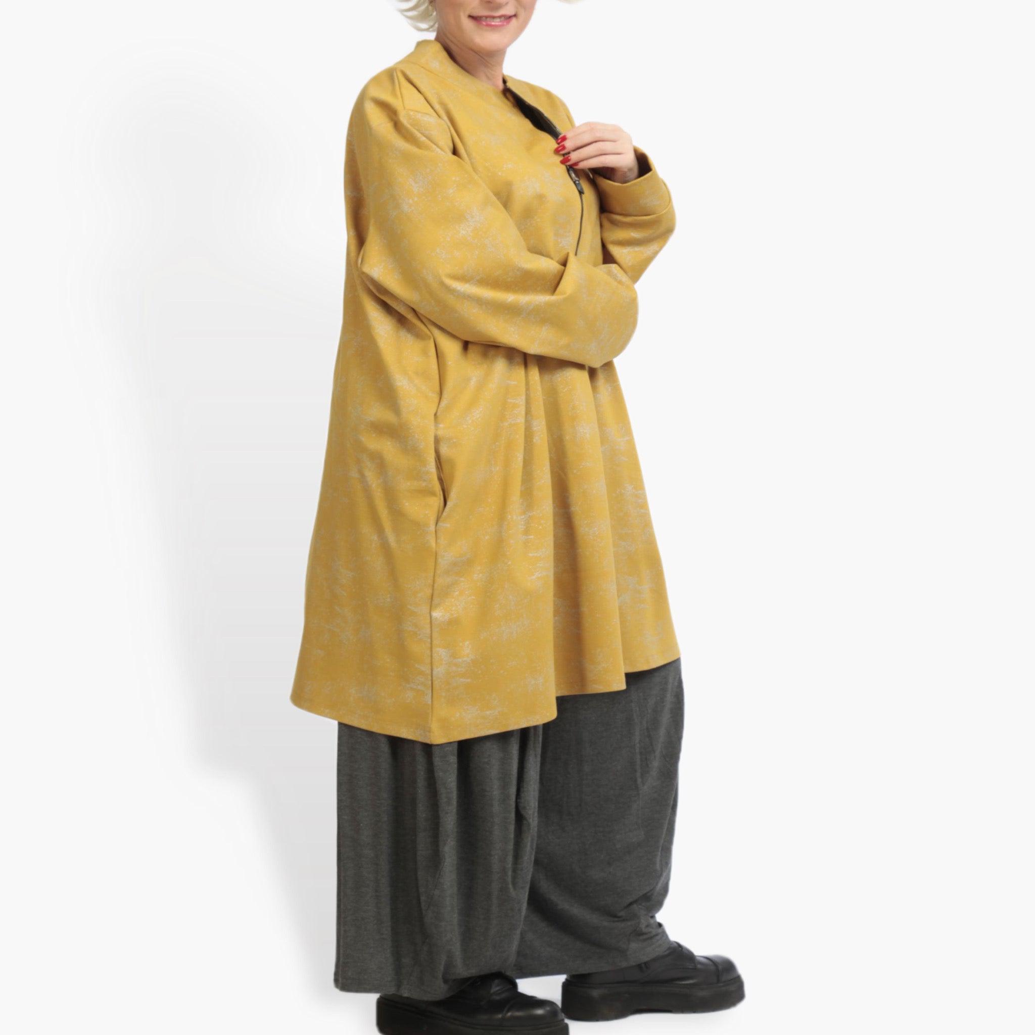 AKH Fashion Bigshirt in kastiger Form, aus Viskose, 0942.06818, Senf, Schick, Modern, Bequem
