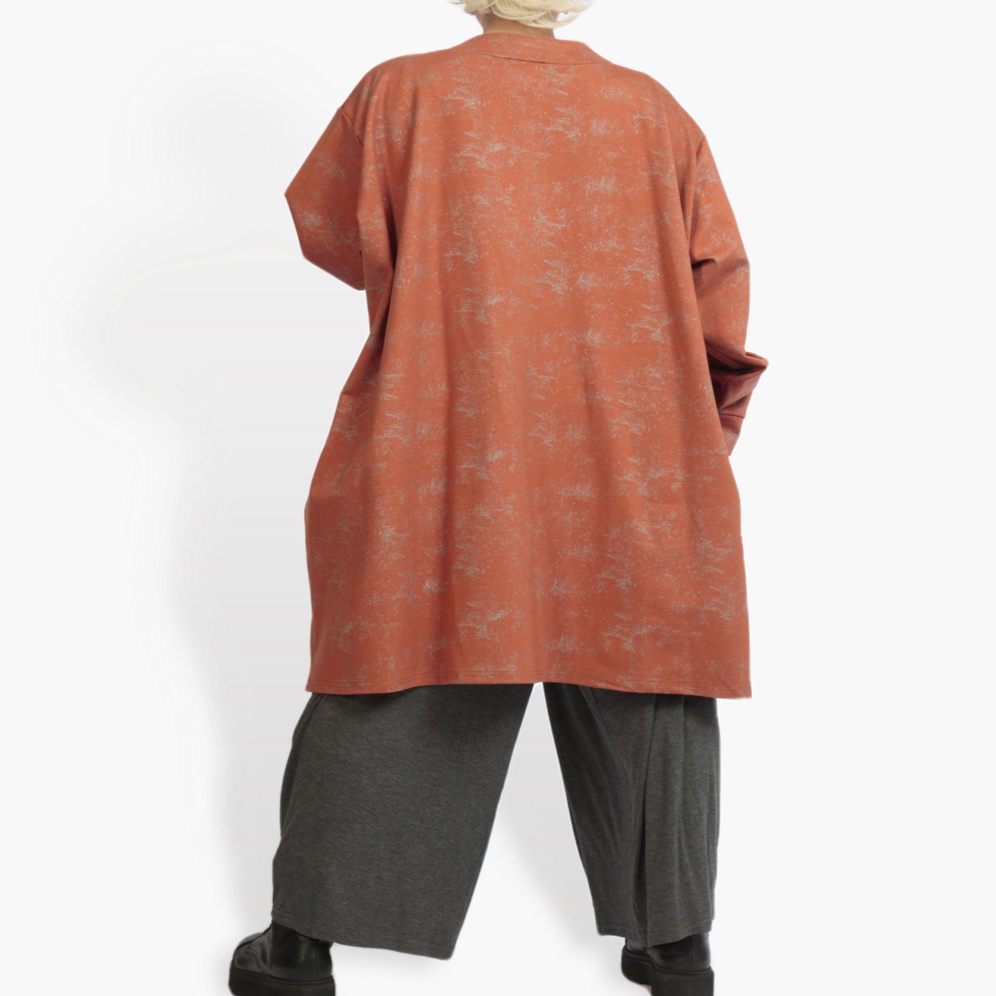  AKH Fashion Bigshirt in kastiger Form, aus Viskose, 0942.06818, Terracotta, Schick, Modern