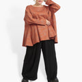  A-Form Bigshirt von AKH Fashion aus Viskose, 0958.00593, Terracotta, Schick, Modern, Bequem