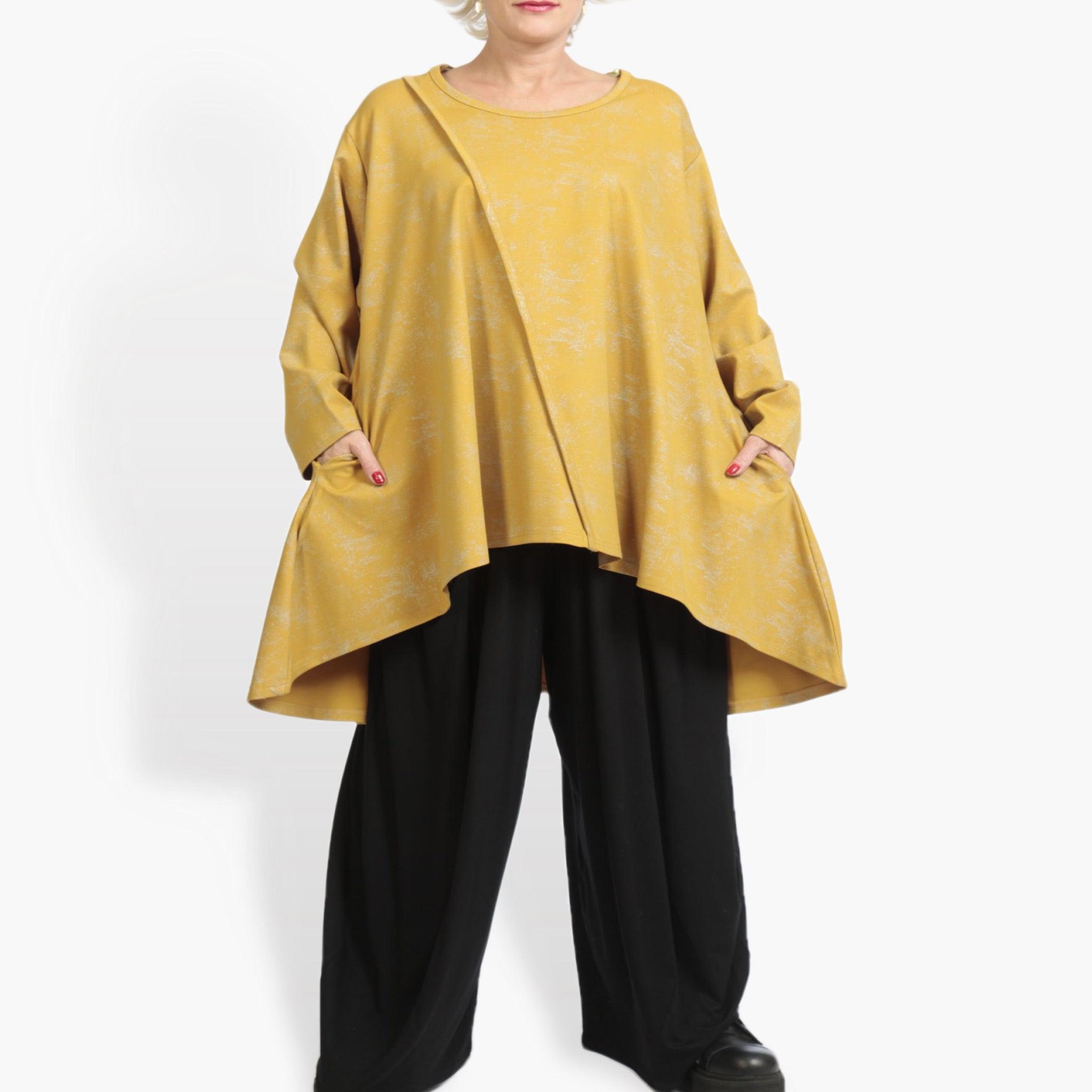  A-Form Bigshirt von AKH Fashion aus Viskose, 0958.06804, Senf, Schick, Modern, Bequem