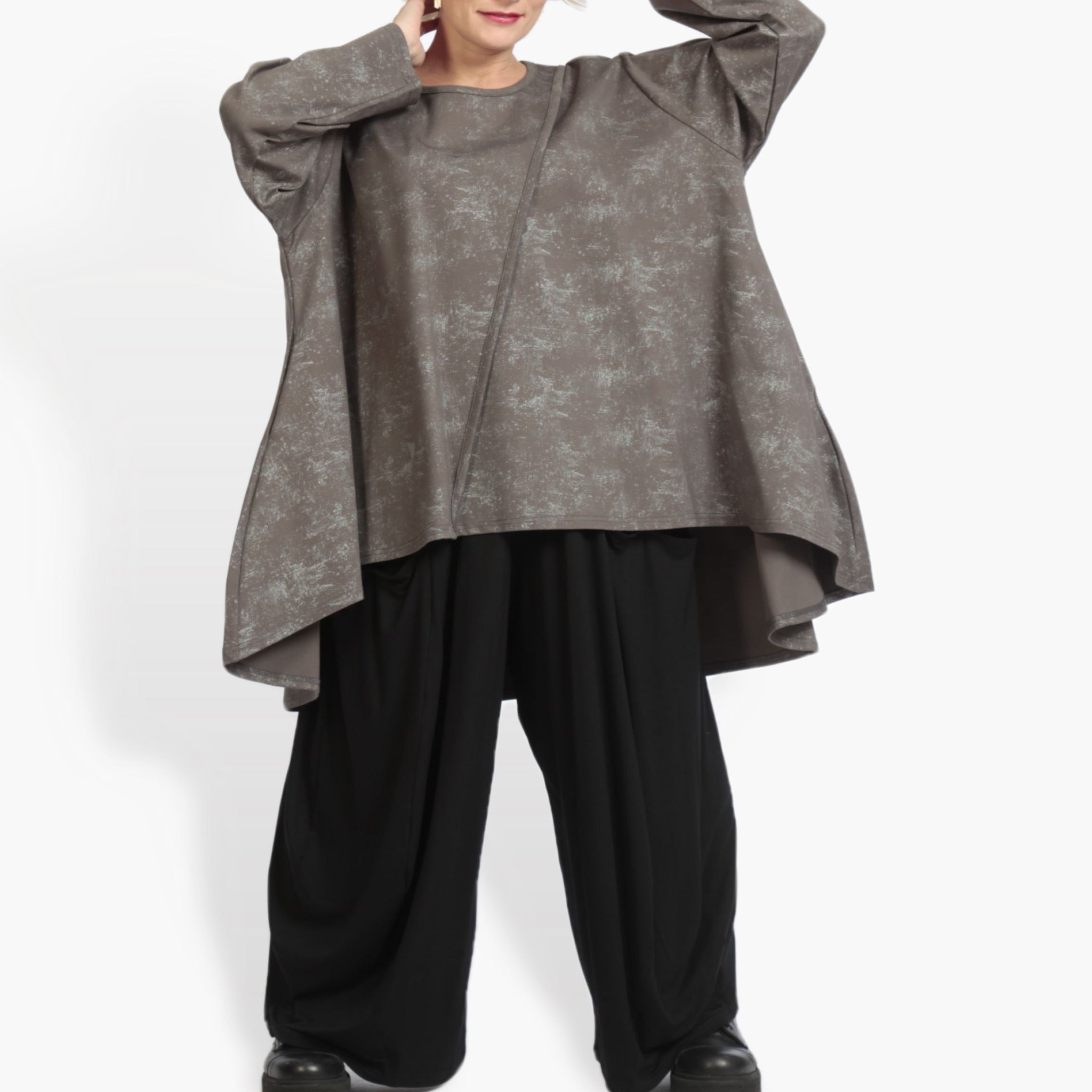  A-Form Bigshirt von AKH Fashion aus Viskose, 0958.06804, Grau, Schick, Modern, Bequem