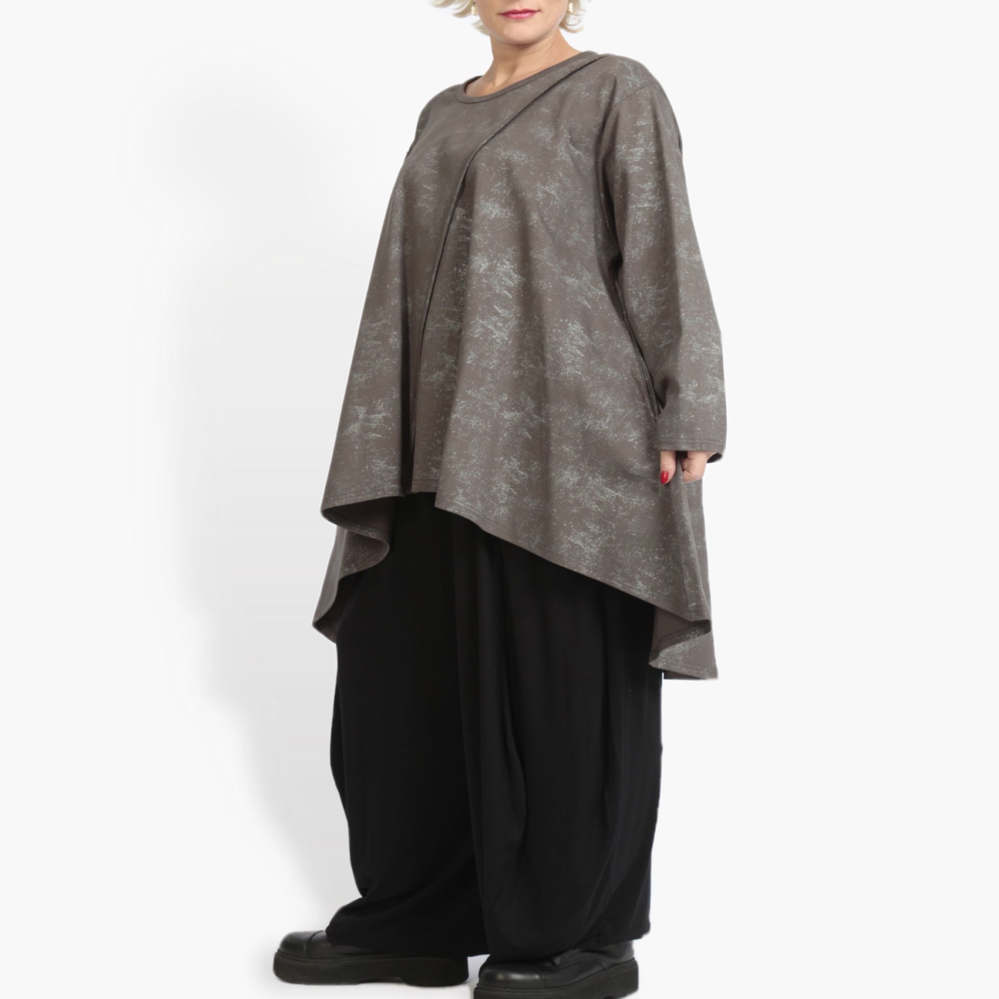  A-Form Bigshirt von AKH Fashion aus Viskose, 0958.06804, Grau, Schick, Modern, Bequem