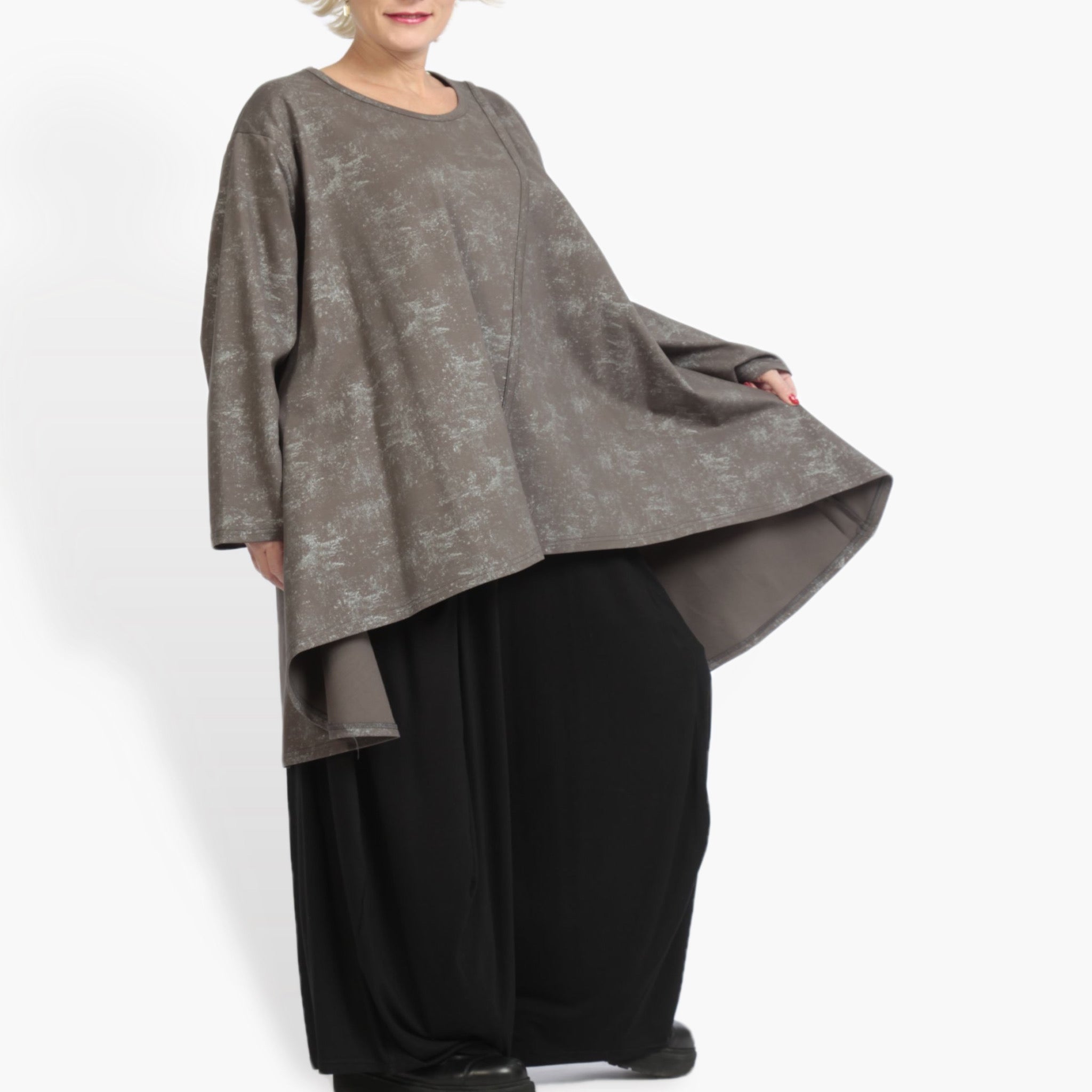  A-Form Bigshirt von AKH Fashion aus Viskose, 0958.06804, Grau, Schick, Modern, Bequem