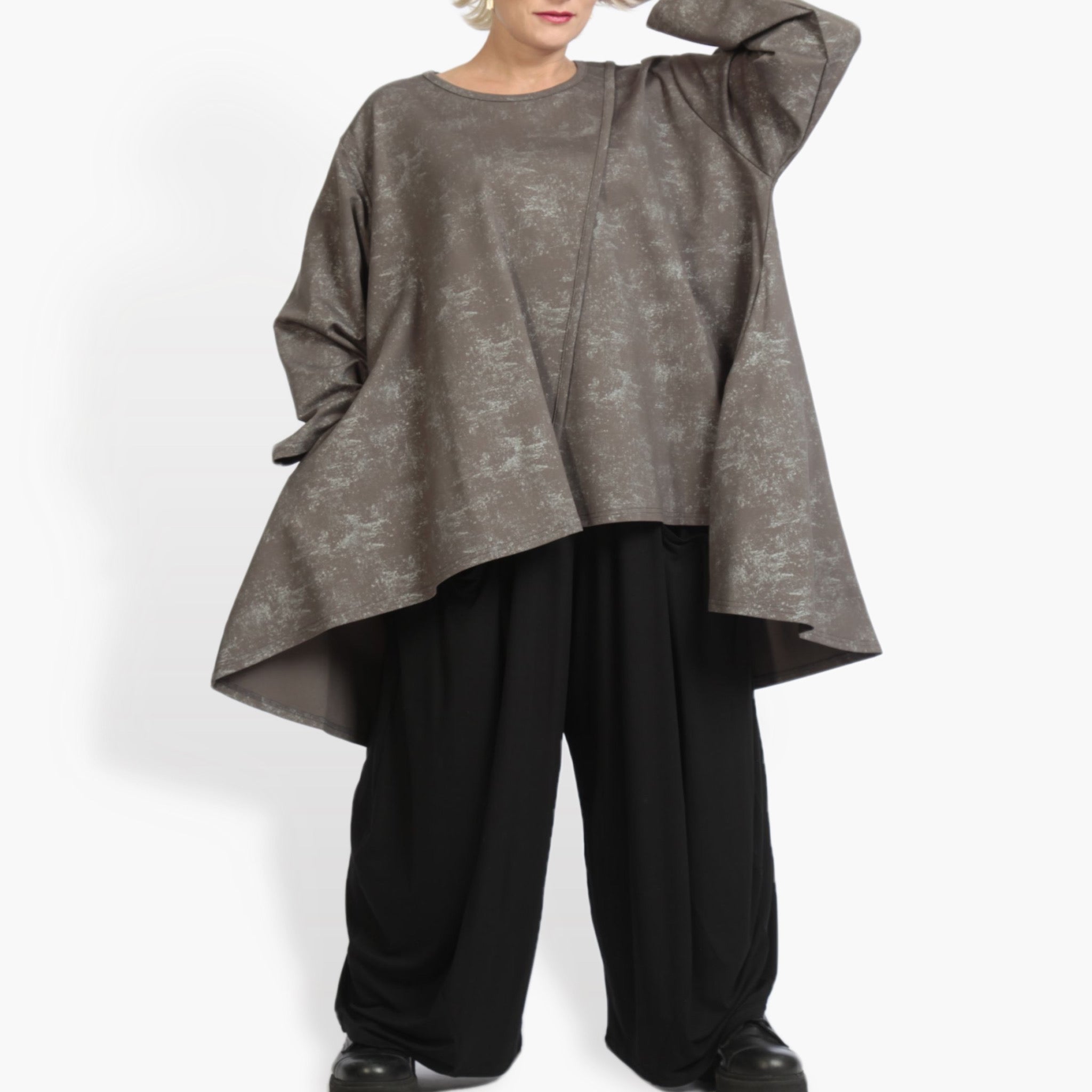  A-Form Bigshirt von AKH Fashion aus Viskose, 0958.06804, Grau, Schick, Modern, Bequem