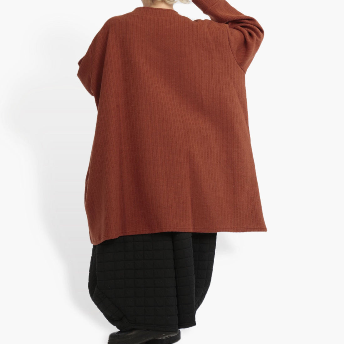  Bigshirt von AKH Fashion aus Materialmix in kastiger Form, 0960.06818, Terracotta, Schick