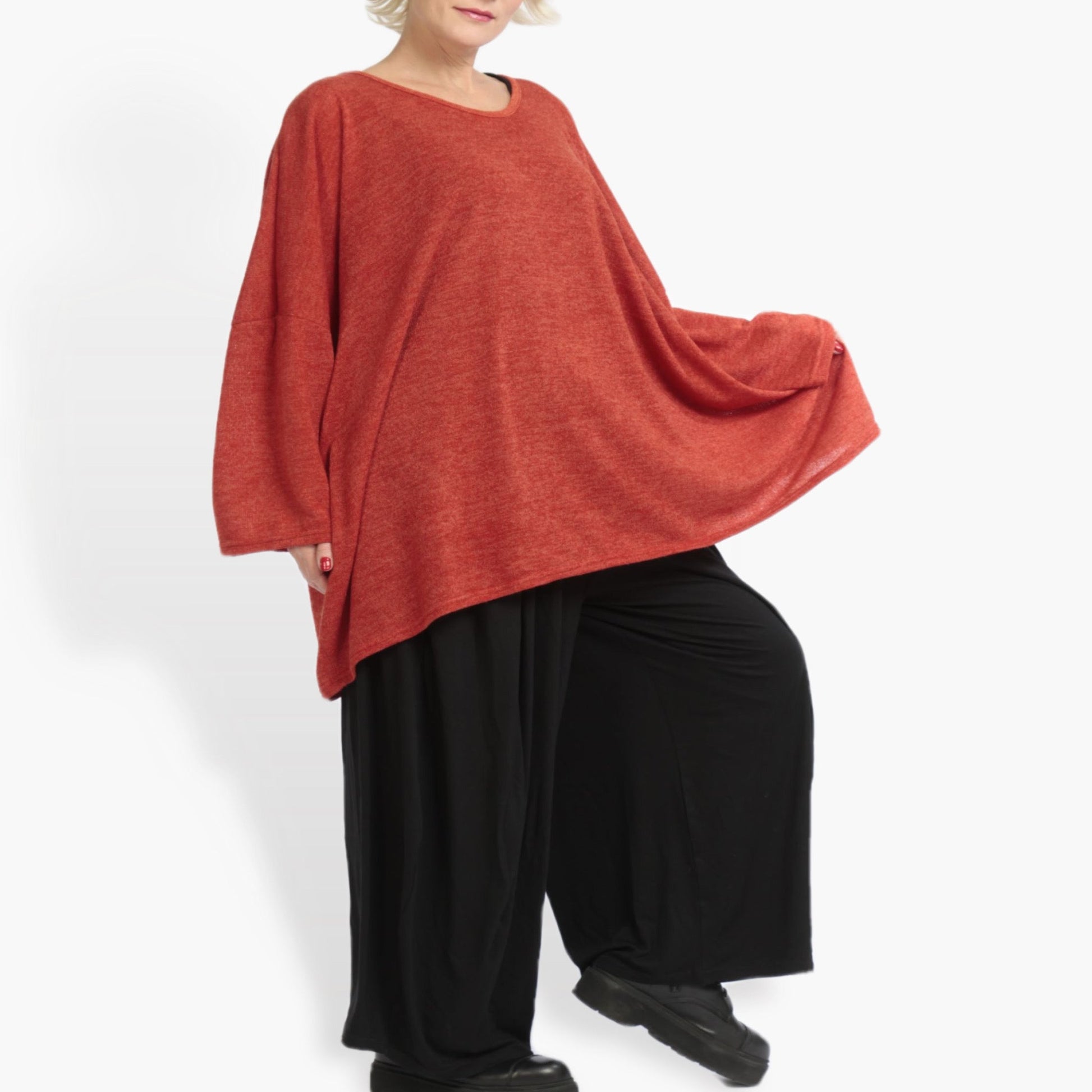  Bigshirt von AKH Fashion aus Materialmix in kastiger Form, 0961.06648, Rost, Schick, Modern