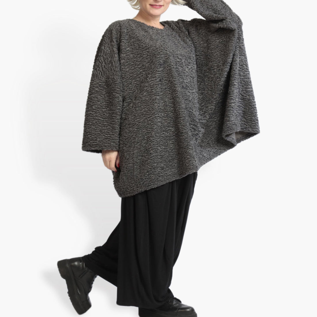  Bigshirt von AKH Fashion aus Polycarbonat in kastiger Form, 0979.06648, Antharzit, Schick